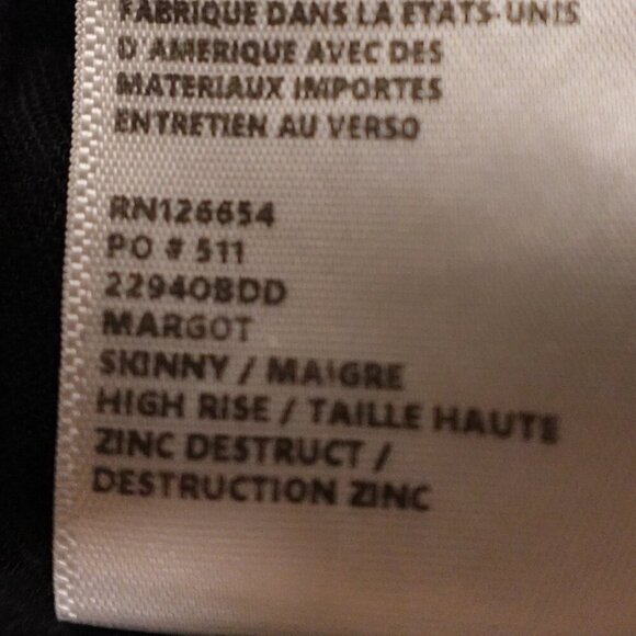 L'agence jeans Margot skinny high rise‎ women's 26 black distressed - Picture 12 of 14